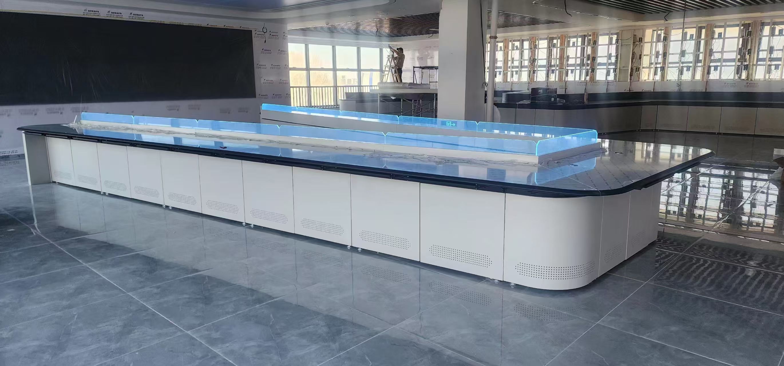 Console island on installation site